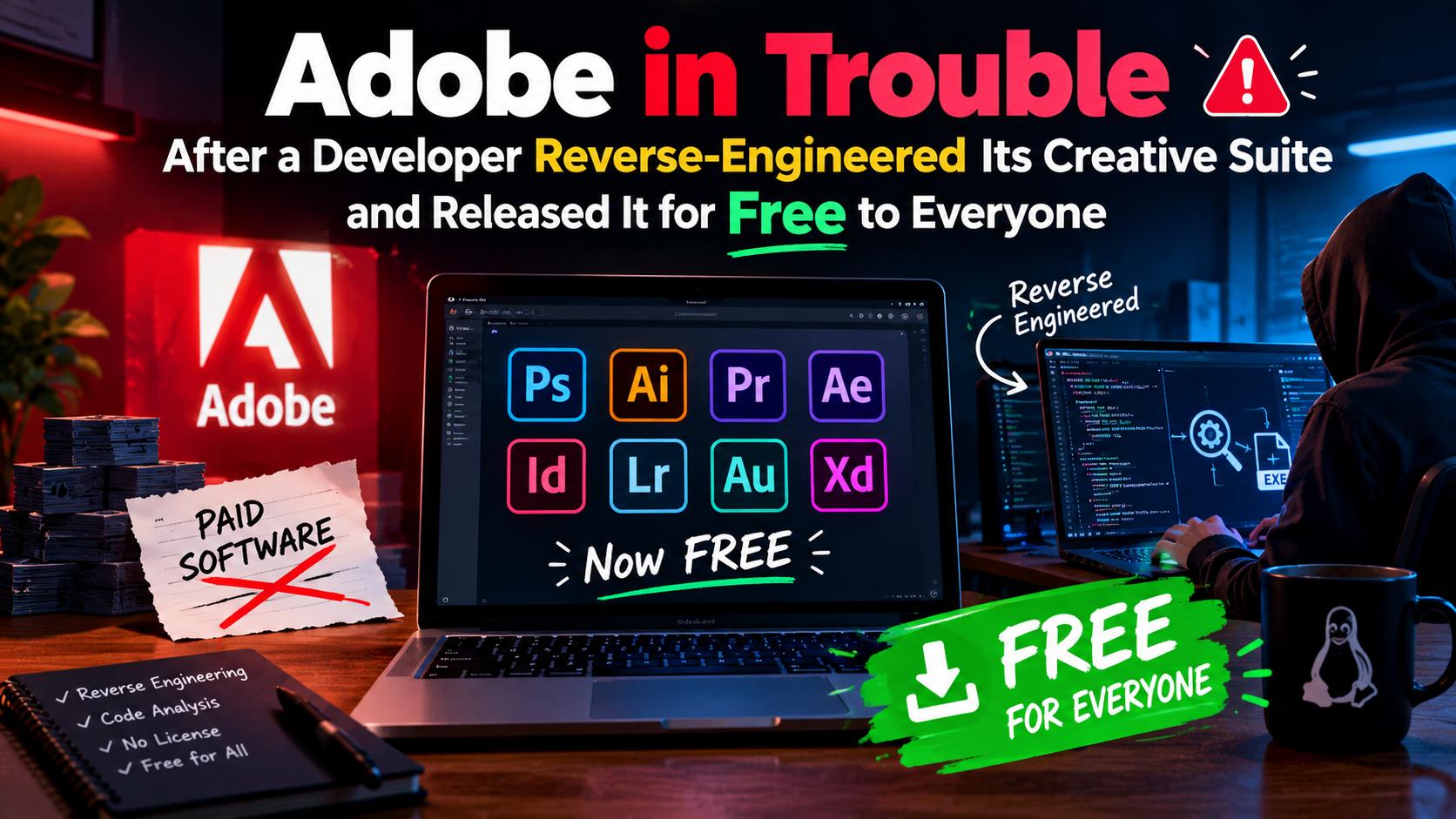 Adobe in Trouble After a Developer Reverse-Engineered Its Creative Suite and Released It for Free