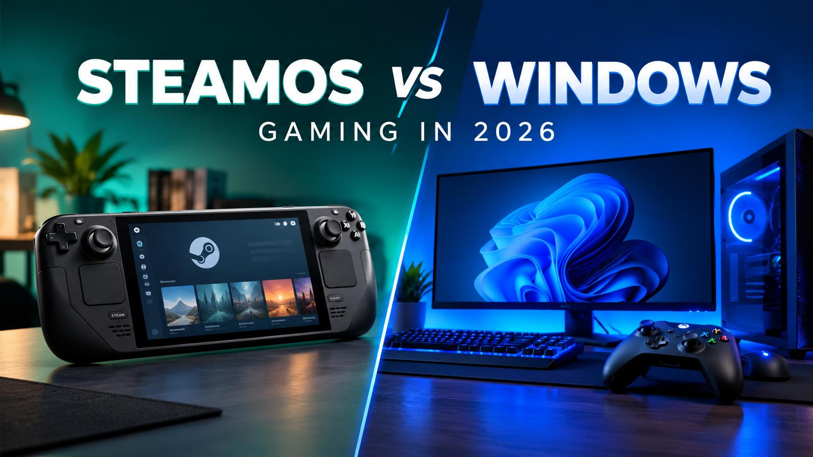 Gaming PC running SteamOS and Windows 11 side by side